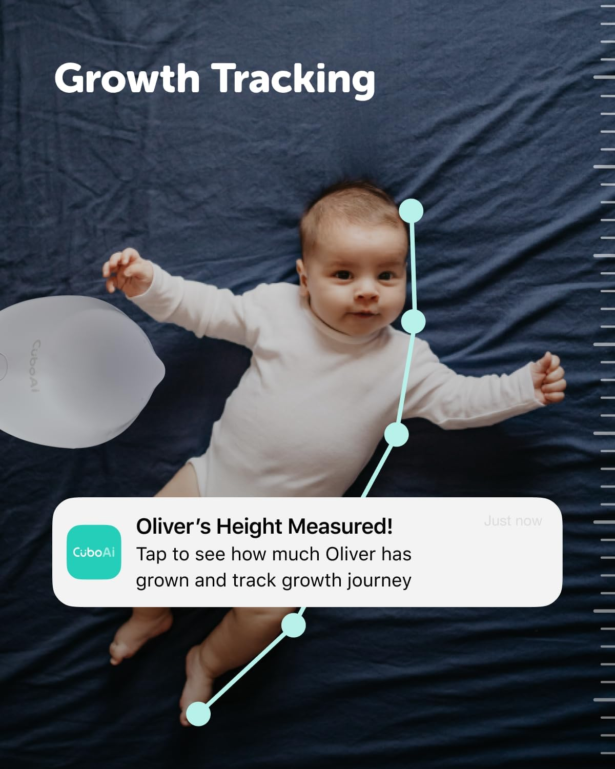 Cuboai Sleep Safety Bundle for Proactive Safety Alerts & Breathing Motion Detection: 2.5K QHD Night Vision Wifi Baby Monitor Camera, 2-Way Audio, Temperature & Humidity Sensor, Lullabies & App Control image number 5