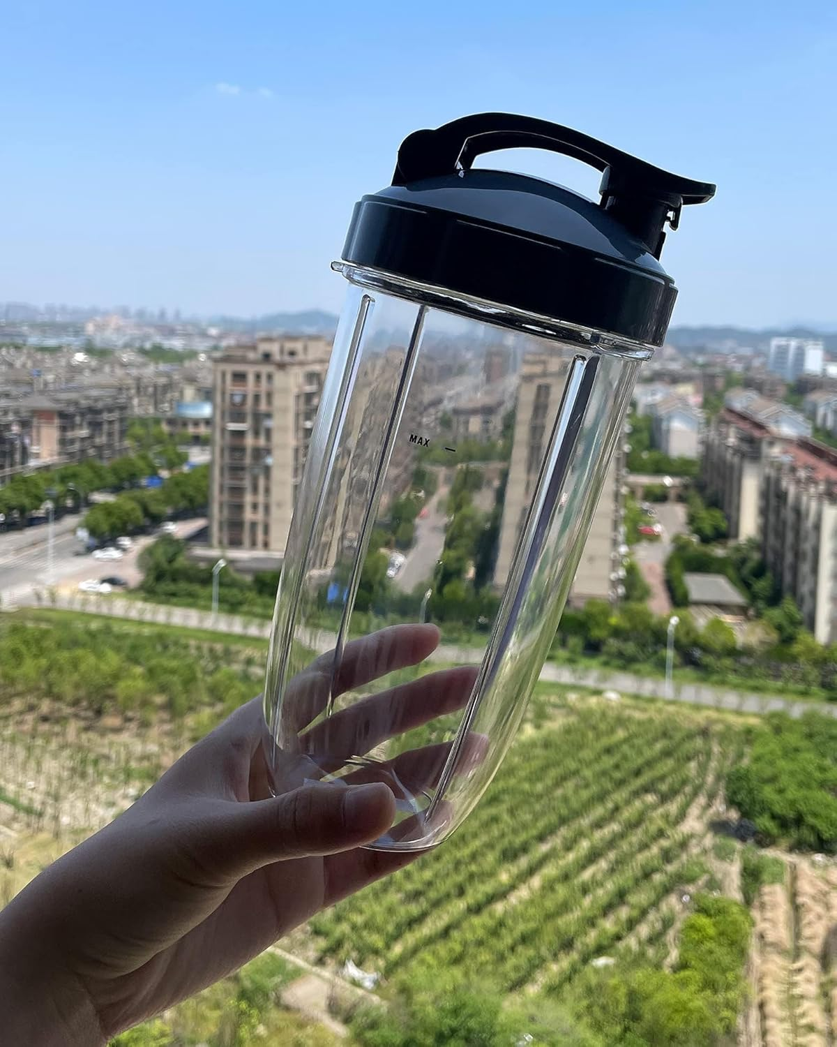 JANADIO 2Set Blender Cups 24Oz/32Oz Cups with Flip-Top To-Go-Lids Fit for Nutribullet Blender 600W Pro 900W Nutribullet Replacement Parts (32Oz) image number 4