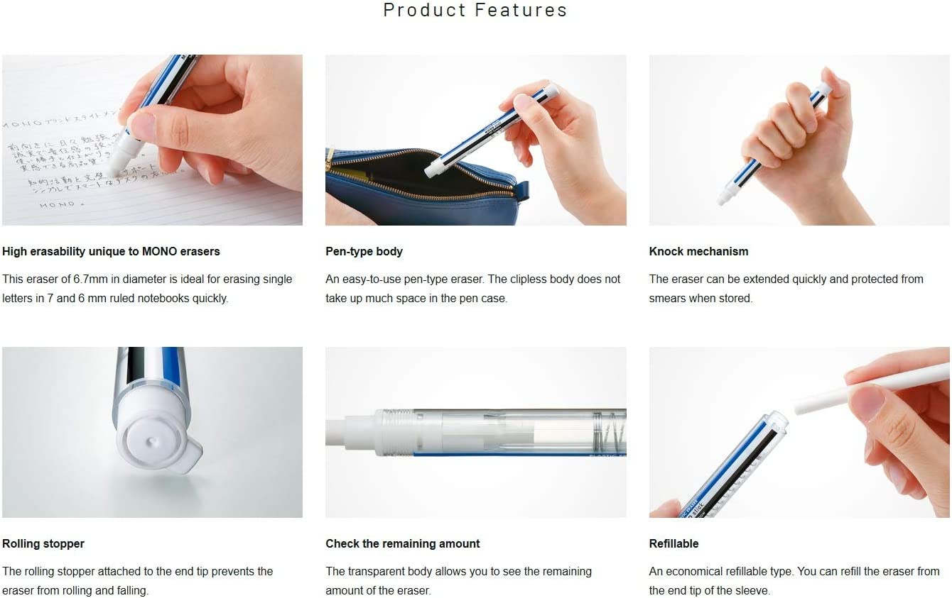 Tombow Mono Stick Plastic Eraser Refill image number 6