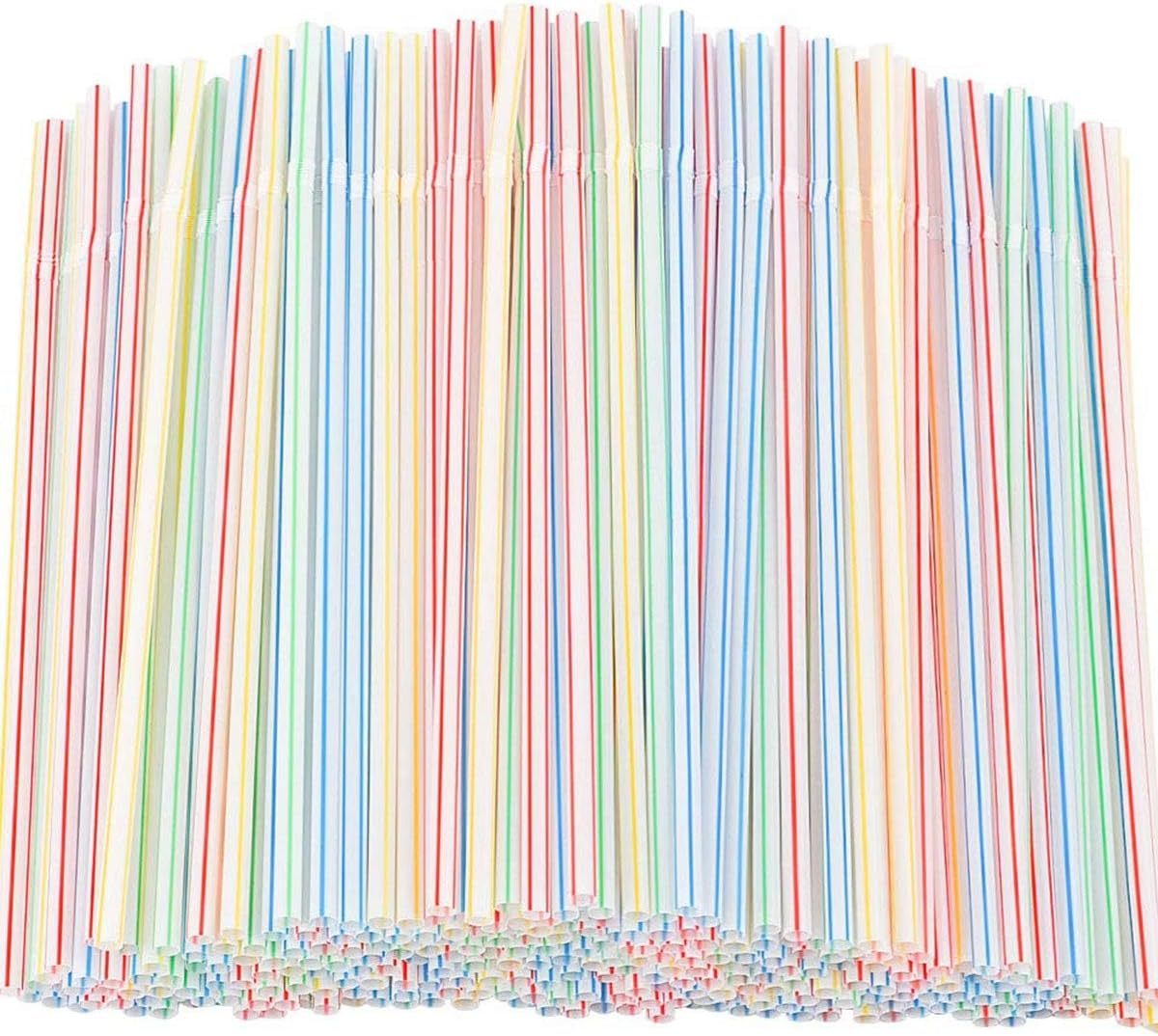 100 PCS Straws, 20Cmlong, Multiple Colors Straws,Stripes Multiple Colors Straws,Suitable for Various Drinks, Juice, Daily, Use image number 2