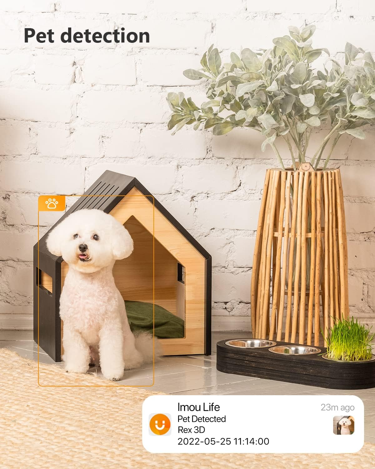 Imou 5MP Security Camera Indoor 360&deg;, Pet Dog Camera Baby Monitor, AI Human Detection,Pet Detection, Smart Tracking, Siren Spotlight, Night Vision, 2-Way Audio, Privacy Mode, Compatible with Alexa image number 6