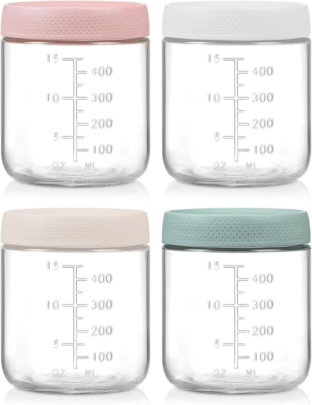 6-Pack Overnight Oats Containers with Lids, 16 OZ Wide Mouth Glass Jars with Airtight Lids, Mason Jars Glass Food Containers for Snack Spice Sugar Food Prep Yogurt