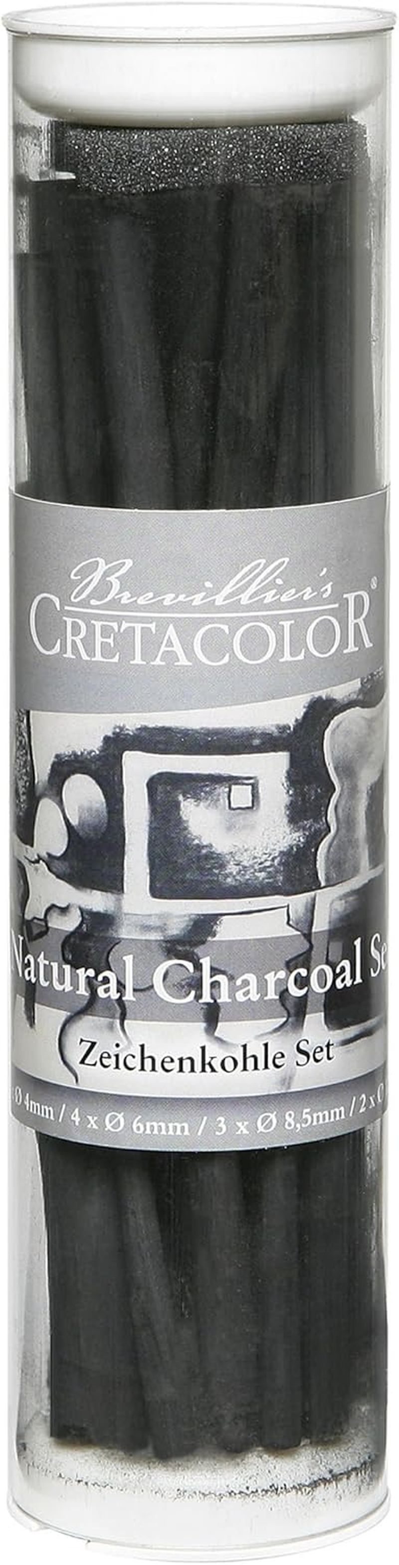 Cretacolor Natural Charcoal, Assorted Sizes, 13 Pieces