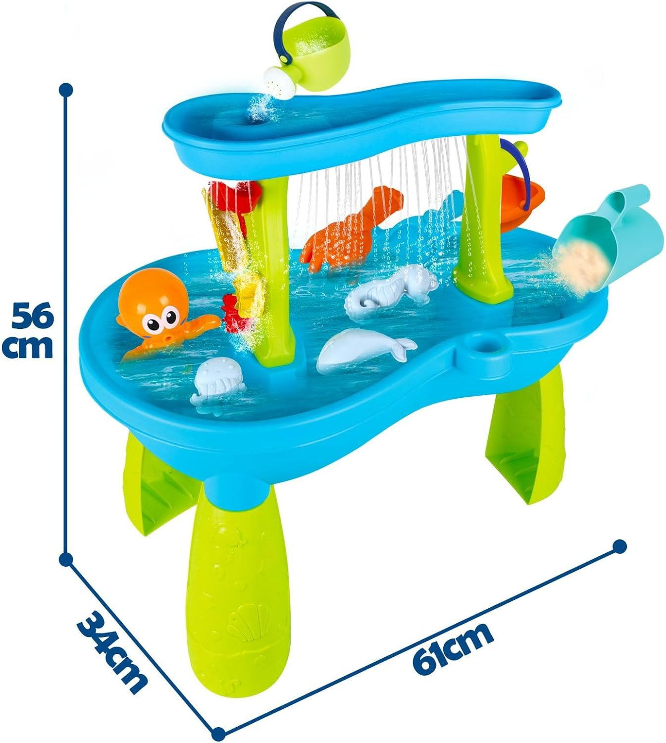 KIDBOT Sand and Water Table,2 Tier Pool Play Toys for Educational Beach Outdoor Activity Summer Backyard Kids Pretend Set image number 1