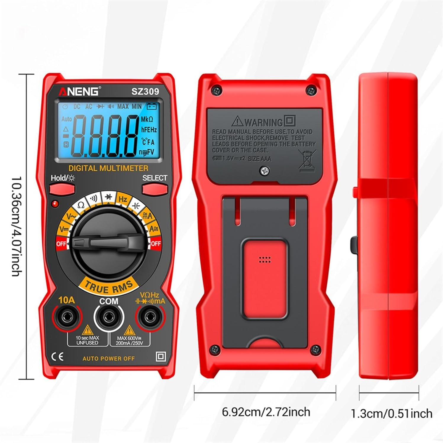 Abbraccia Digital Multimeter Multiuse Current Meter Sturdy Voltage Tester Small Multi Testers for Fuses Automotive Troubleshooting image number 6