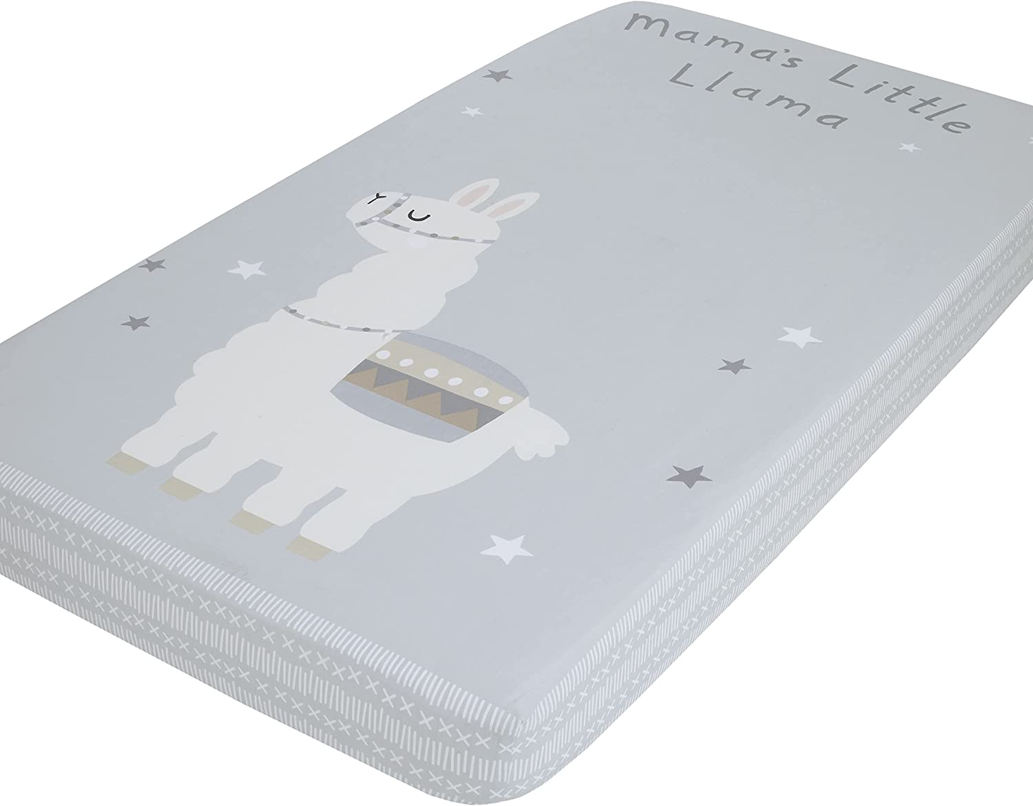 Nojo Jungle Trails White, Green, & Gold Stay Wild Animal Print with Leaves Photo Op 100% Cotton Nursery Fitted Crib Sheet, Grey, Green, Gold, White