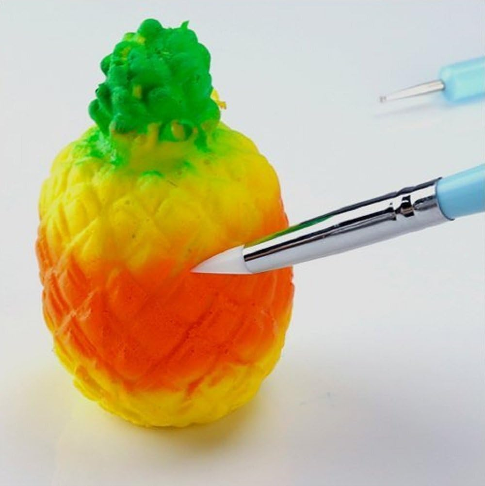 COMIART Color Shaper Sculpting Polymer Clay Tools 5 X 2 Way Dotting Tool Rubber Brushes Wipe Out Tools for DIY Nail Art & Art Craft