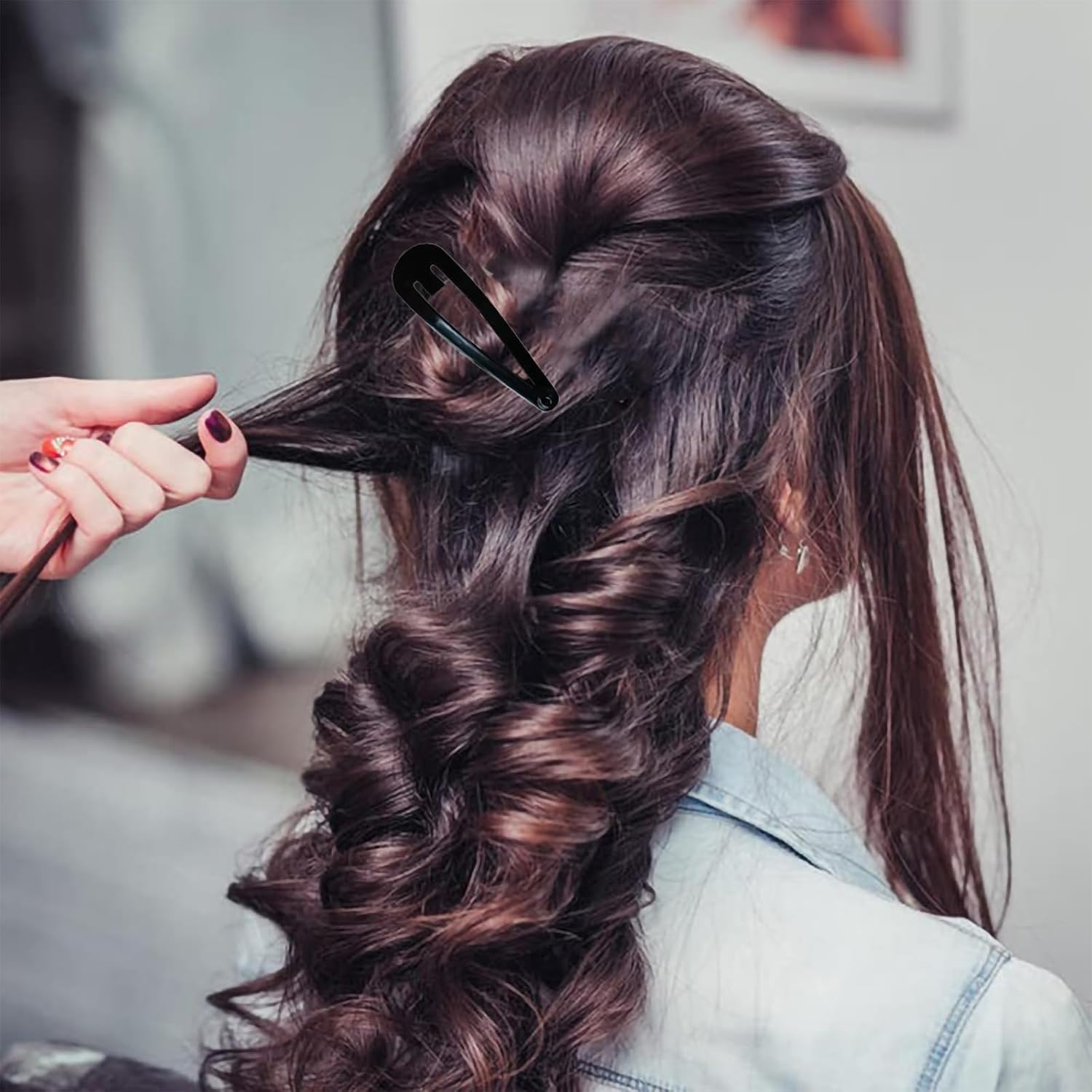 JANGJANG 50 Pcs Snap Hair Clips for Women, Durable Black Barrettes Metal Hair Clips Accessories, Perfect for Everyday Use, Hair Styling, and Fashionable Looks image number 4