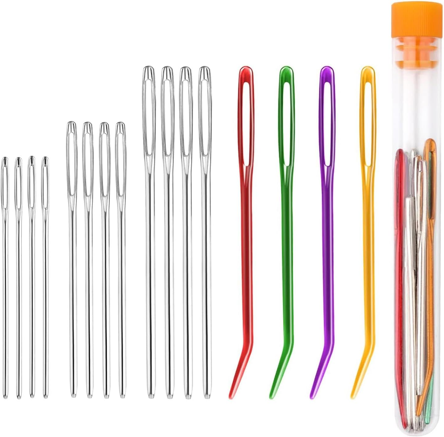 16 Pcs Large Eye Blunt Needles,Darning Needle,Stainless Steel Yarn Knitting Needles Sewing Needles Wool Needle Hand Knitting Needles Sewing Knitting Needles for Crochet Projects image number 2