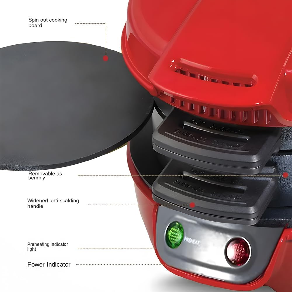 Breakfast Sandwich Maker with Egg Cooker Ring Easy Clean Non Stick Burger Sandwich Omelette Toaster Maker 600W Portable Stainl Steel Hamburger Pr for Pancakes/Cookies/Burgers image number 5