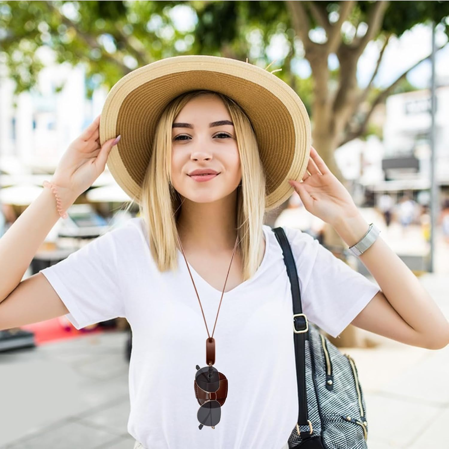 Stibtmr Glasses Clip Thin Glasses Strap Glasses Strap Stylish Glasses Lanyard Lightweight Glasses Lice Soft Portable Sunglasses for Men Women - Black image number 3