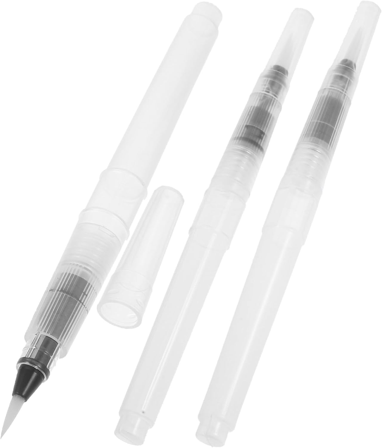 COHEALI 3Pcs Refillable Watercolor Pens Water Brush Pen Empty Watercolor Pen Water Painting Pen Watercolor Art Brush Fillable Paint Pen Water-Base Markers Paint Art Pens Nylon Wool White