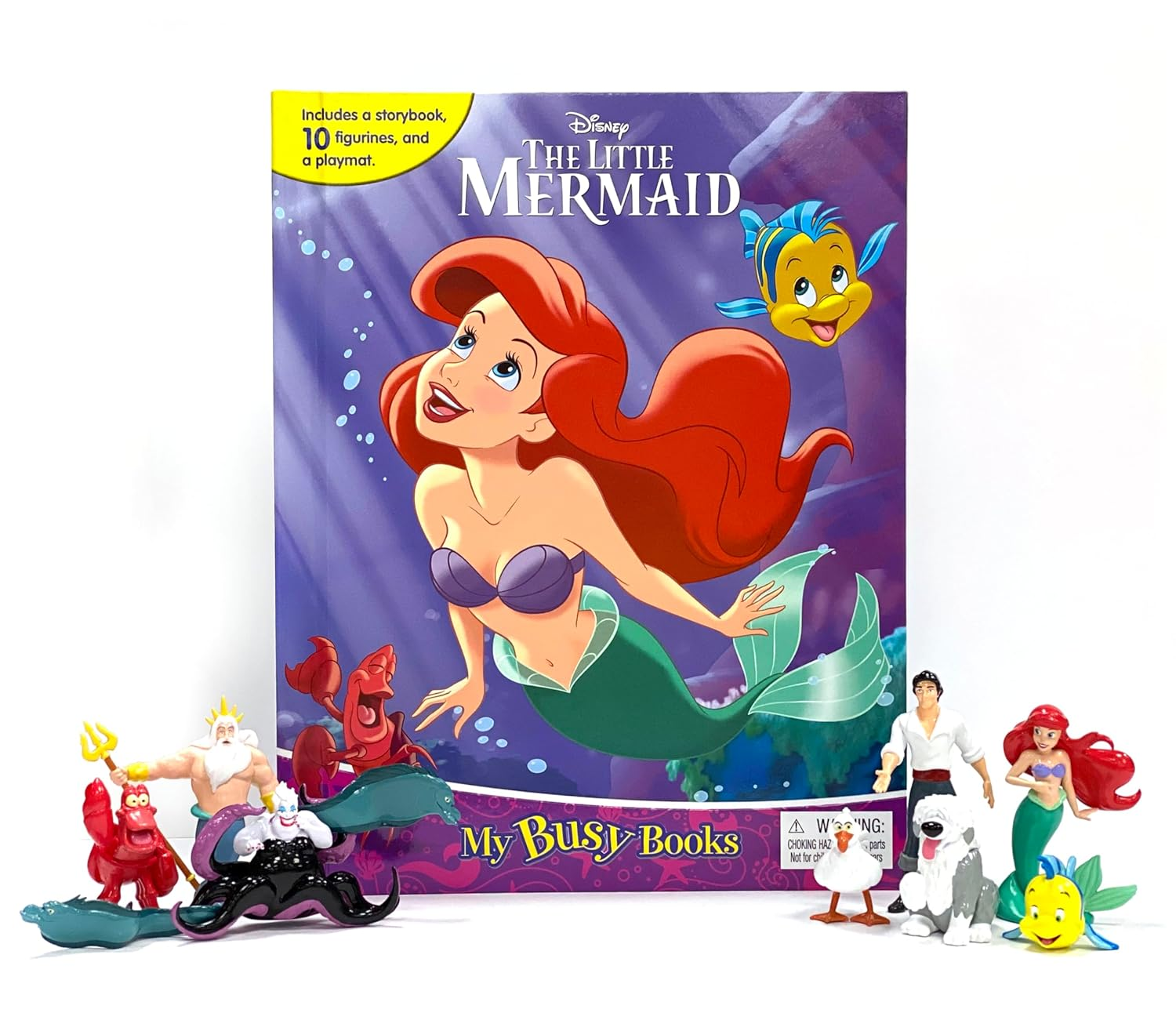 Disney the Little Mermaid My Busy Books - Storybook, 10 Figurines, Playmat image number 1