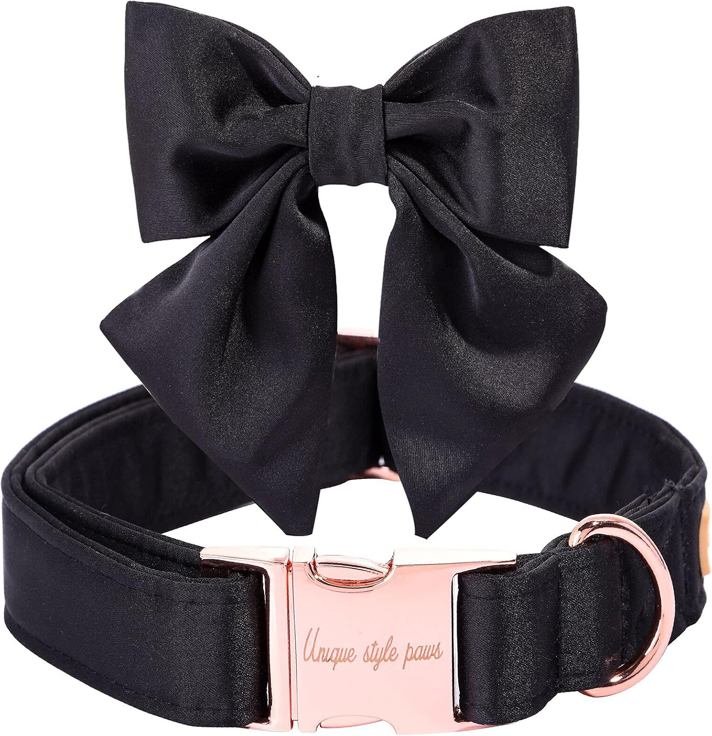 Unique Style Paws Silk Dog Collar Adjustable Durable Bowknot Wedding Bow Tie Collar for Small Puppy Cat Small Puppy Cat Champagne