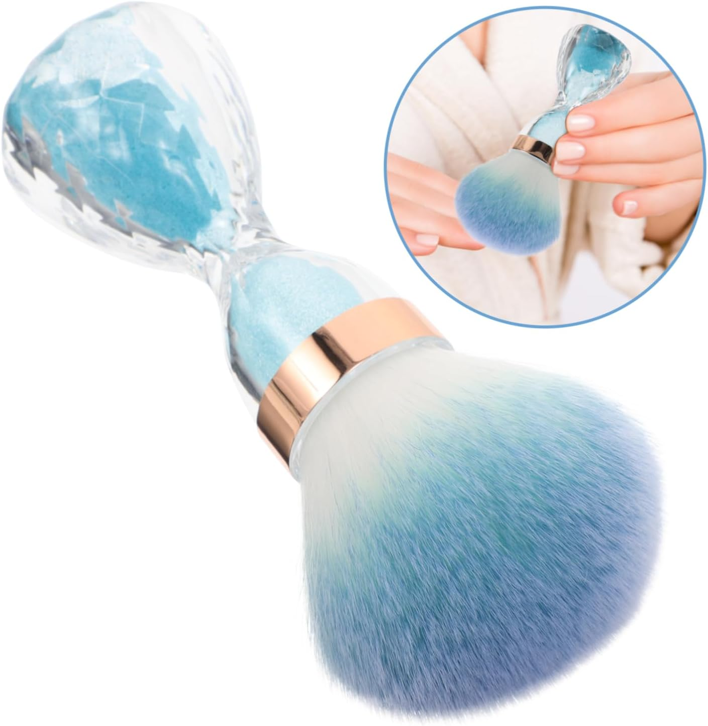 Beatifufu Nail Art Tools Soft Makeup Powder Brush Dust Collector Brush for Nail Art Cleaning Portable - Pink image number 3