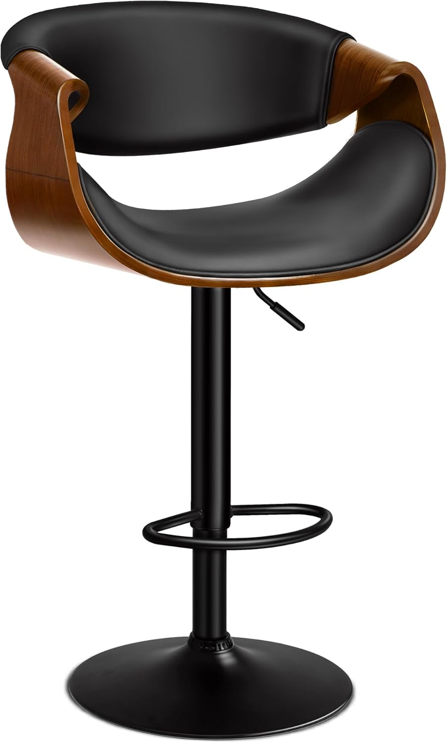 ALFORDSON 2X Bar Stools, Adjustable Kitchen Stool, Trice Swivel Counter Barstool in 61-82Cm Seat Height, Wooden Dining Chair with Anti-Slip Floor Protector for Home Bar Dining Room