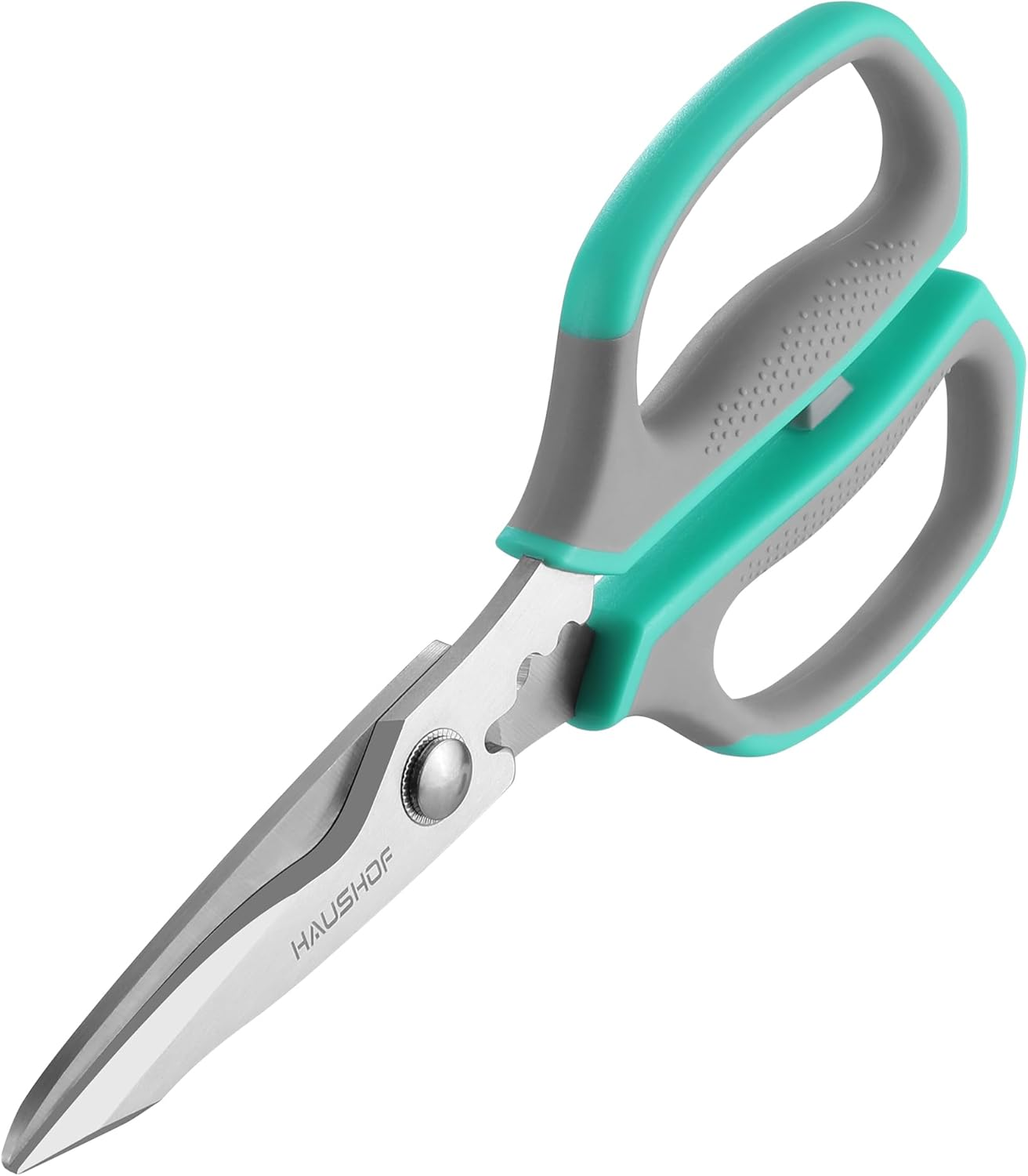 HAUSHOF Kitchen Scissors for Food, Heavy Duty Kitchen Shears, Stainless Steel Sharp Food Scissors with Soft Grip, U-Groove Design, 8-1/4" Kitchen Scissors All Purpose for Meat, Vegetables, Bones image number 2