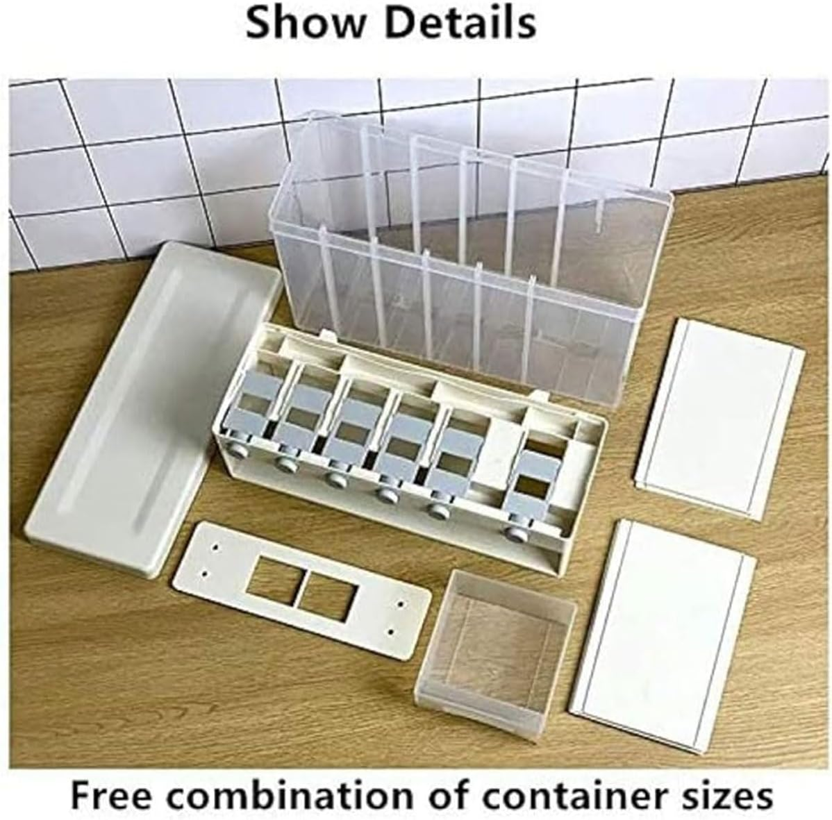 AIMALL Wall-Mounted Grain Storage Barrel with 6 Compartments &ndash; Plastic Rice Container with Automatic Metering, Sealed Tank for Cereal and Grains image number 1