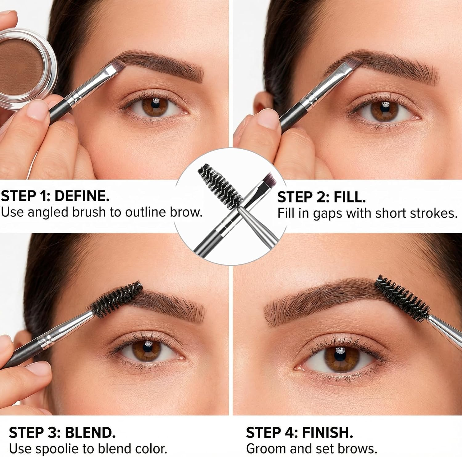 JANGJANG Eyelash Comb Lash Separator Tool, Professional Lash Comb and Brow Brush Set, Stainless Steel Fine Teeth for Eyelash and Eyebrow Care, Lash Spoolie for Daily Makeup Use, 4 Piece Set image number 5