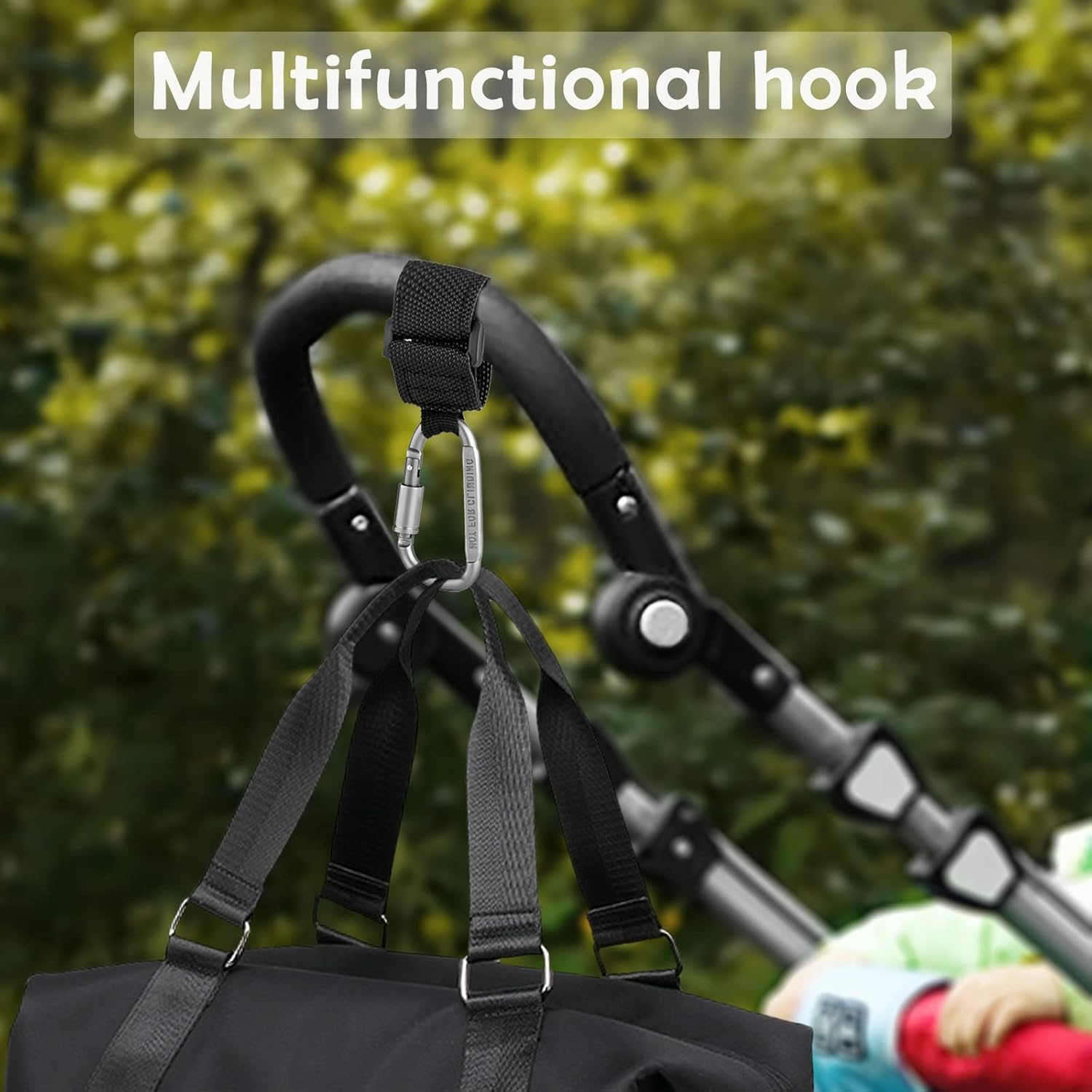 Baby Stroller Hook, Clip or Hang a Diaper Bag to Your Pram or Buggy, 2 Pieces image number 5