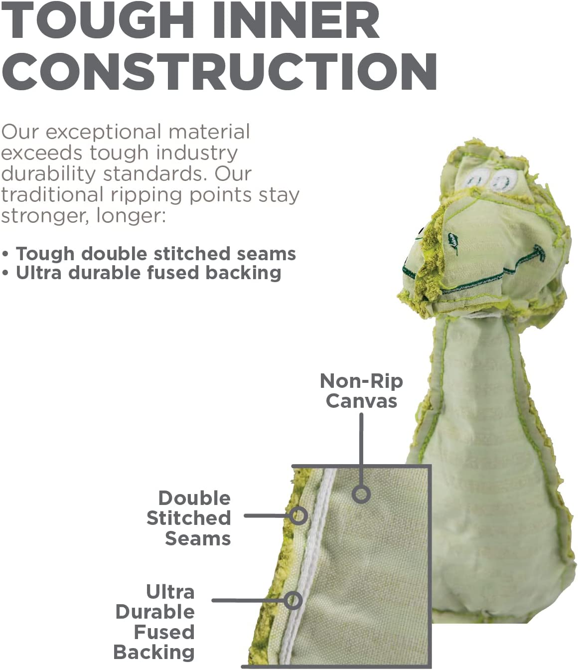 Charming Pet Thunda Tugga Plush Dog Toy - Tough and Durable Interactive Soft Animal Squeaky Tug Toy, Gorilla image number 4