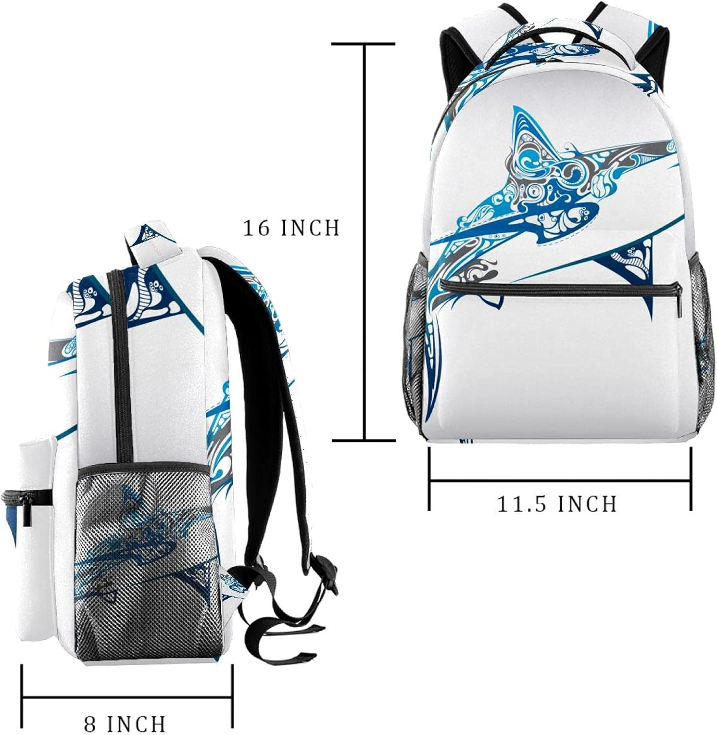Sea Animals Whale Backpack Students Shoulder Bags Travel Bag College School Tote Backpacks image number 4