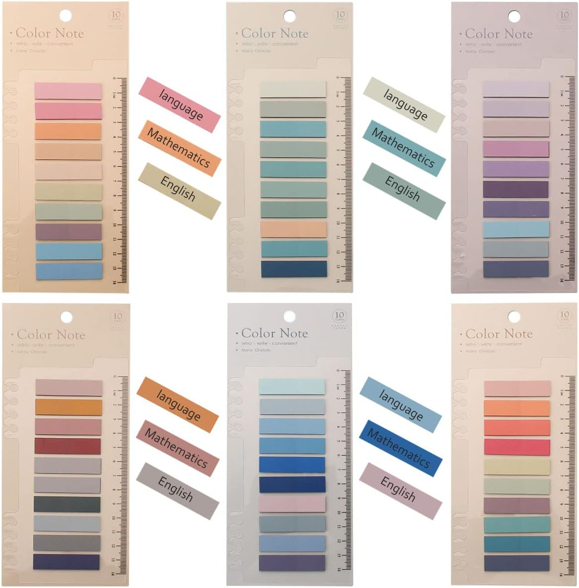 US 1200Pcs Sticky Note Tabs 60 Colors Writable Page Sticky Notes Waterproof PET Page Markers with Ruler Transparent Self-Adhesive Classify File Label Memo Stickers for Office School(Morandi) image number 3