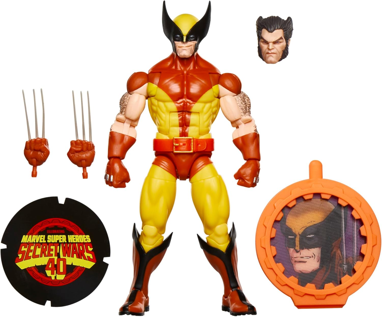 Marvel Legends Series Wolverine, X-Men Retro Marvel Comics Secret Wars Collectible 6 Inch Action Figure with Shield image number 5