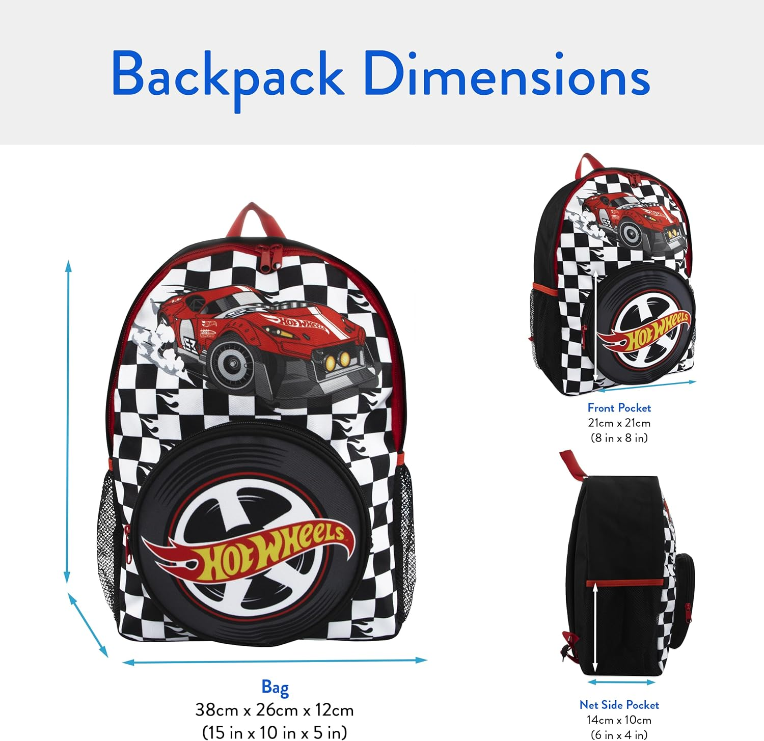 Hot Wheels Backpack | School Backpack for Boys | Boys School Bag | Cars Rucksack, Black, One Size image number 3