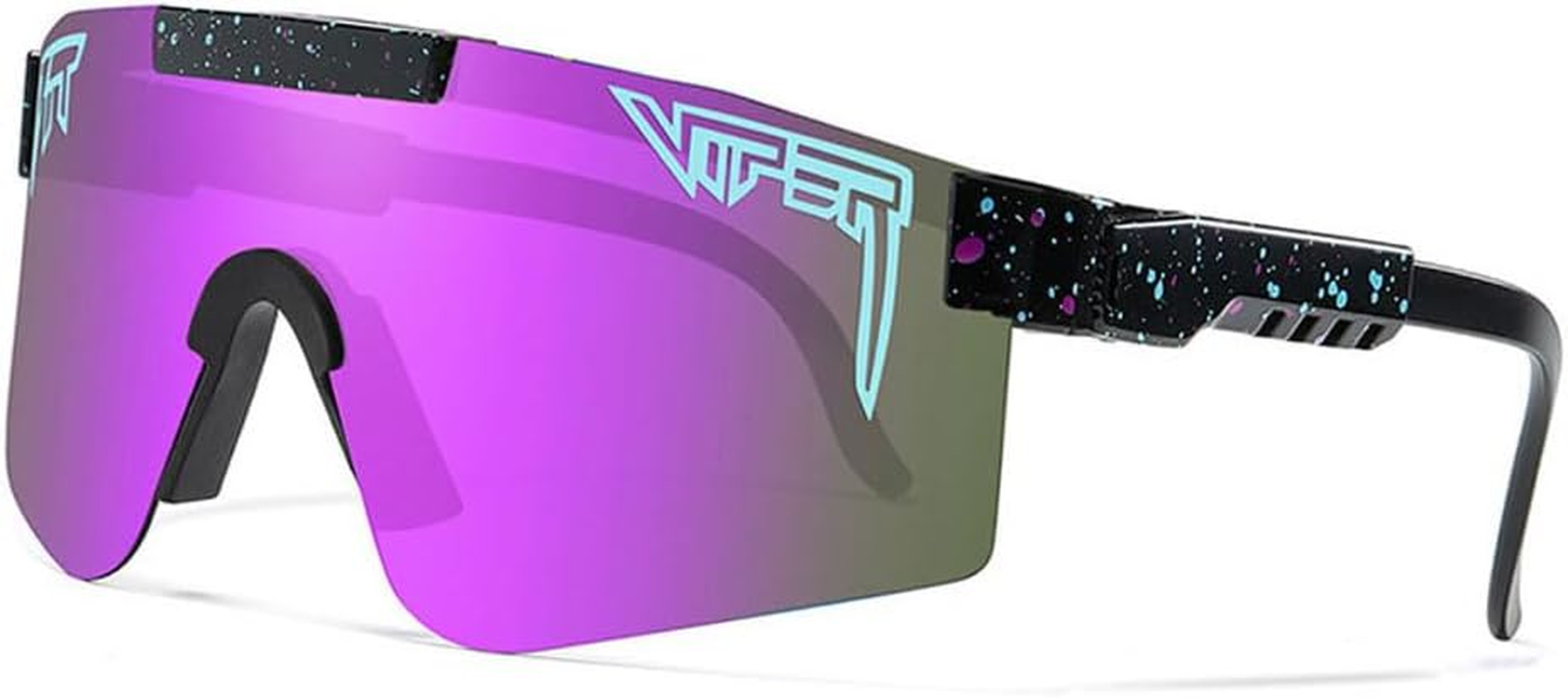 Polarized Sports Sunglasses Blue Lens Wide Fit Windproof Sports Eyewear Unisex Sports UV400 Goggles Outdoor Eyewear Ideal for Driving, Running Climbing Fishing and Golf