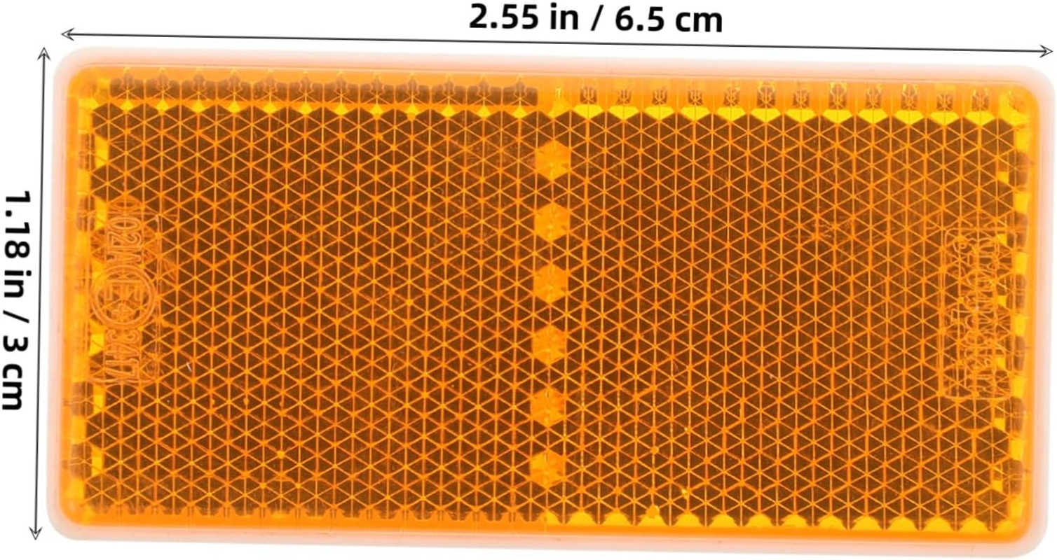 Adhesive Rectangle Reflective Sign Truck Trailer Reflector Yellow Stick-On Warning Reflectors Vehicle Safety Reflective Tape for Cars and Trucks Side Marker - Red image number 5