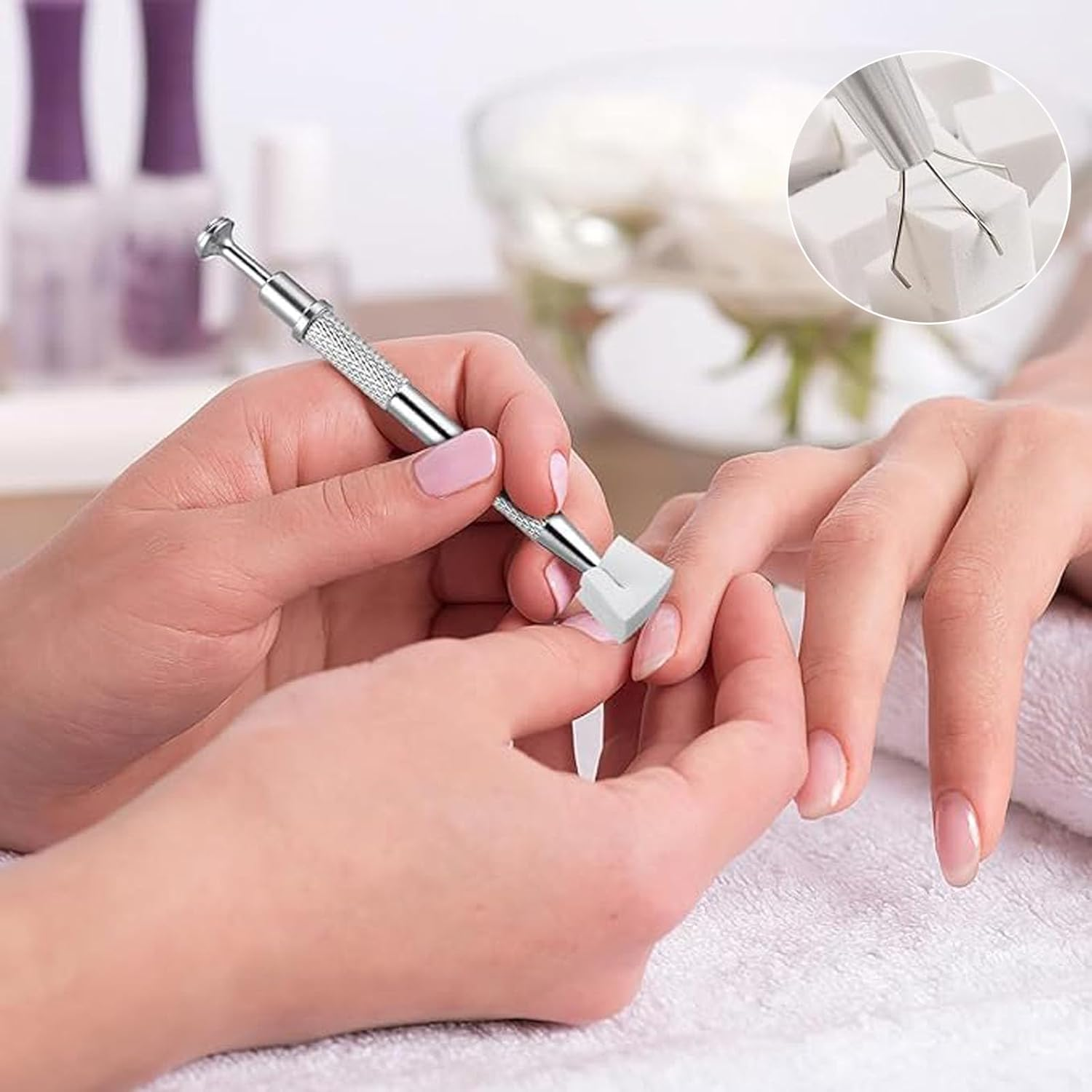 Mtxorvix 50PCS Soft Nail Sponges for Ombre and Blush Nail Art, Nail Buffer Block, Professional Gradient Sponge Set with Grabbing Pen, Manicure Accessories for Nails image number 4