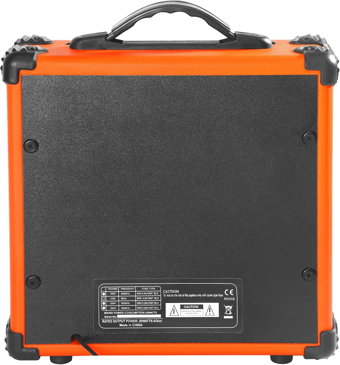 CXLWZ Electric Guitar Amp 20 Watt Amplifier Portable Amp with Headphone Input Gain Powe Including Professional Noise Reduction Cable （Orange） image number 4