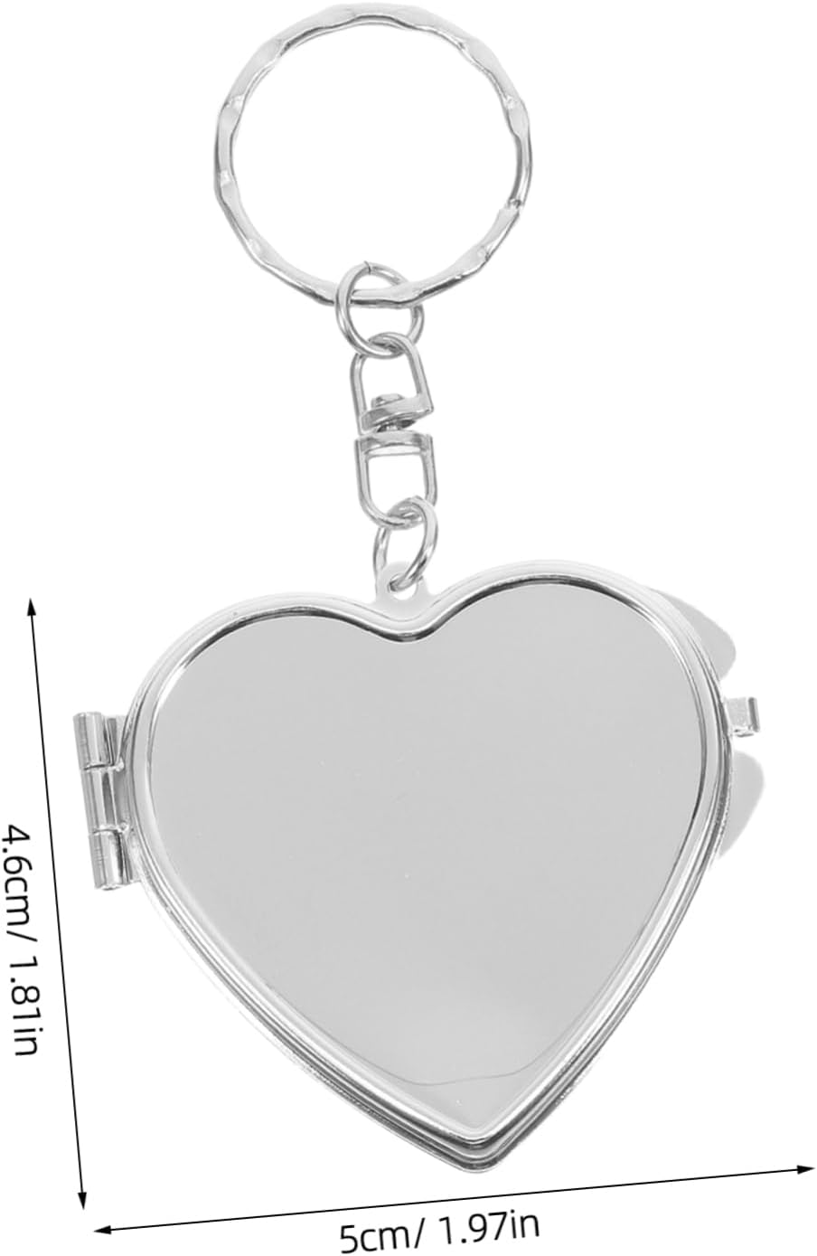Ibasenice 2Pcs Mini Mirror Keychain Cosmetic Mirror Keychain Double-Sided Folding Makeup Keyring Pocket Vintage Portable Key Chain Accessories Compact Light