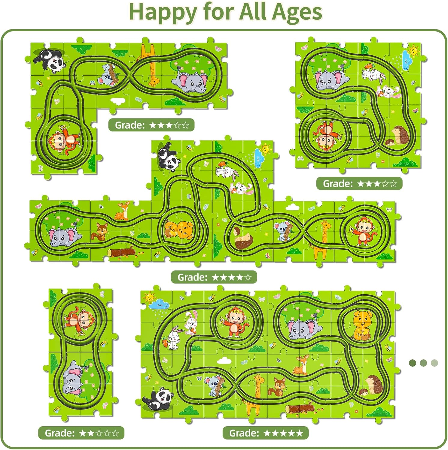 TEMI 32 Pieces Puzzle Race Tracks Car Set Toys for Kids Ages 3-5 - Toddler Toys Gifts for 3 4 5 Year Old Boys, Puzzle Tracks Car Toys for Boys Ages 3-5 4-6, 3 4 5 6 Year Old Boys Birthday Gifts image number 2