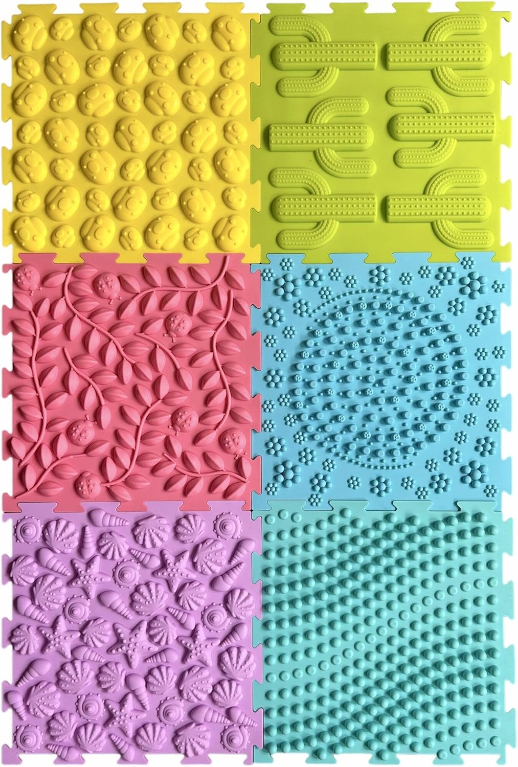 Massage Puzzle Floor Mats Orthopedic Game Mat Multicolor Silicone Training Mat Textured Sensory Play Mat Tiles for Kids and Adult,Autistic Children