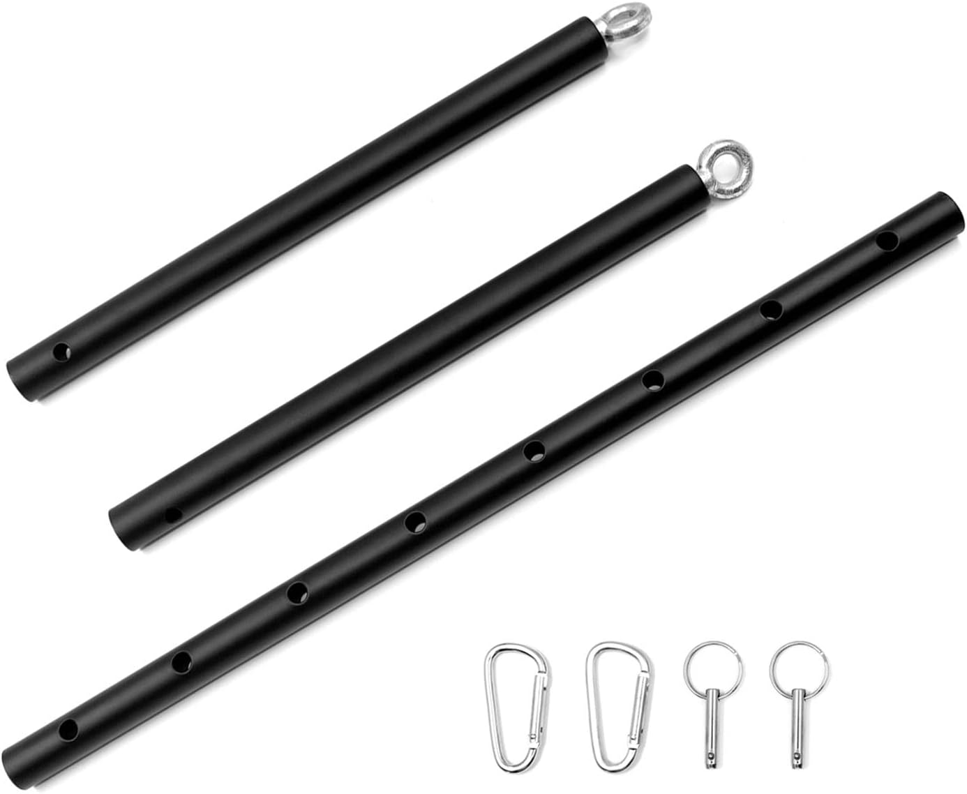 Black 2 Rings Exercise Expandable Workout Spreader Bar Glutes and Leg Fitness Gear, Home Indoor Gyms, Pilates Kit image number 4