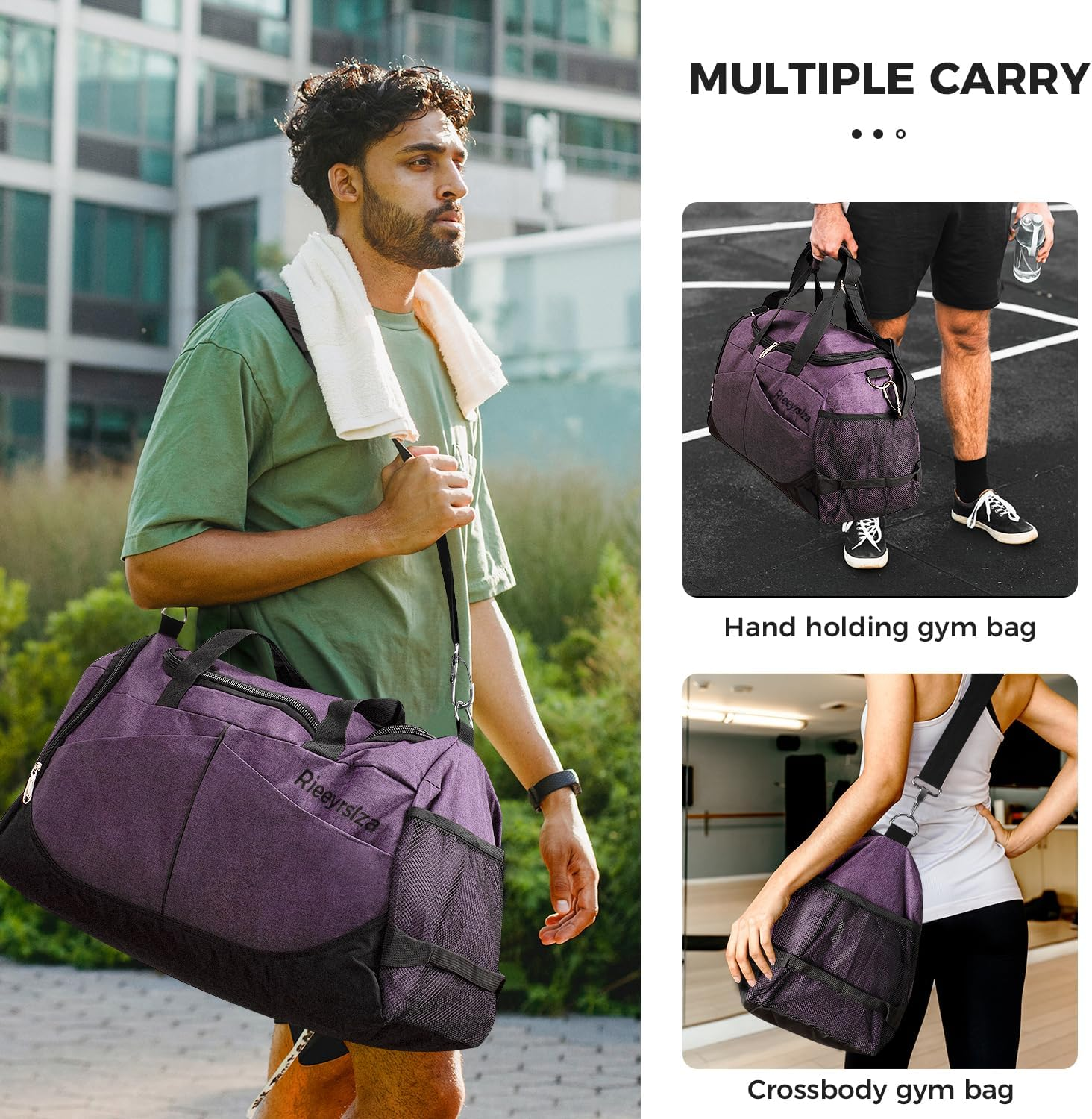 Sport Duffle Bag Sports Gym Bag with Shoes Compartment image number 5