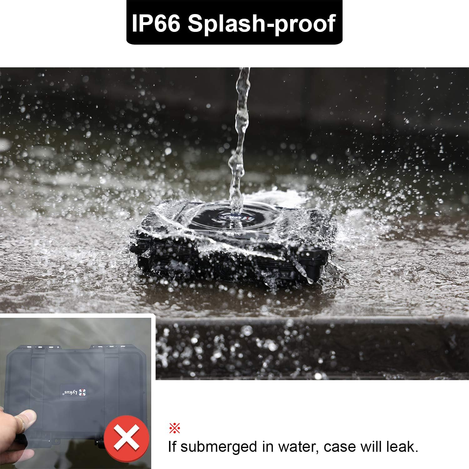 Lykus HC-1410 Mini Hard Case Dry Box with Foam Insert, Interior Size 14X9X3.8 Cm, IP66 Splash-Proof image number 6