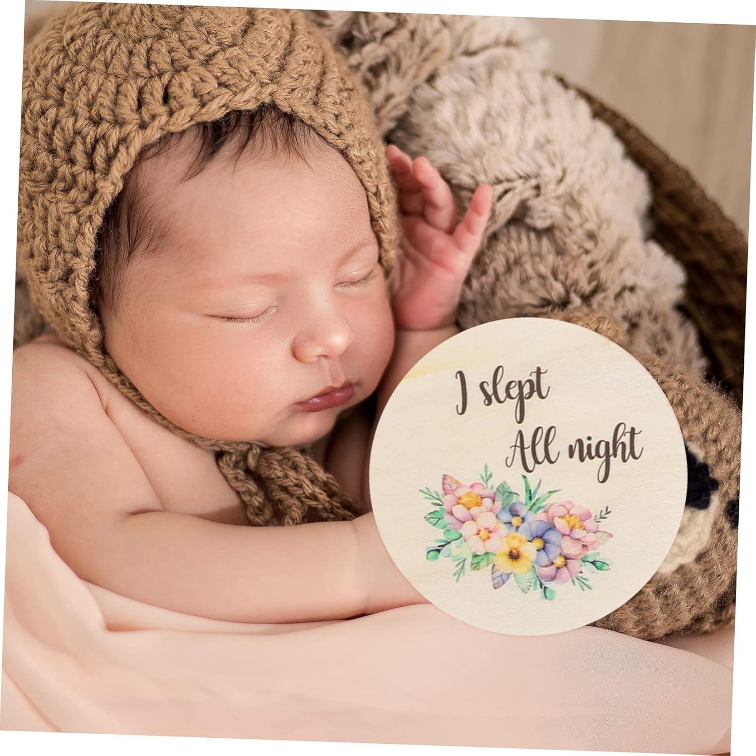 10Pcs Wooden Newborn Growth Milestone Cards Monthly Milestone Sign Photo Props image number 5