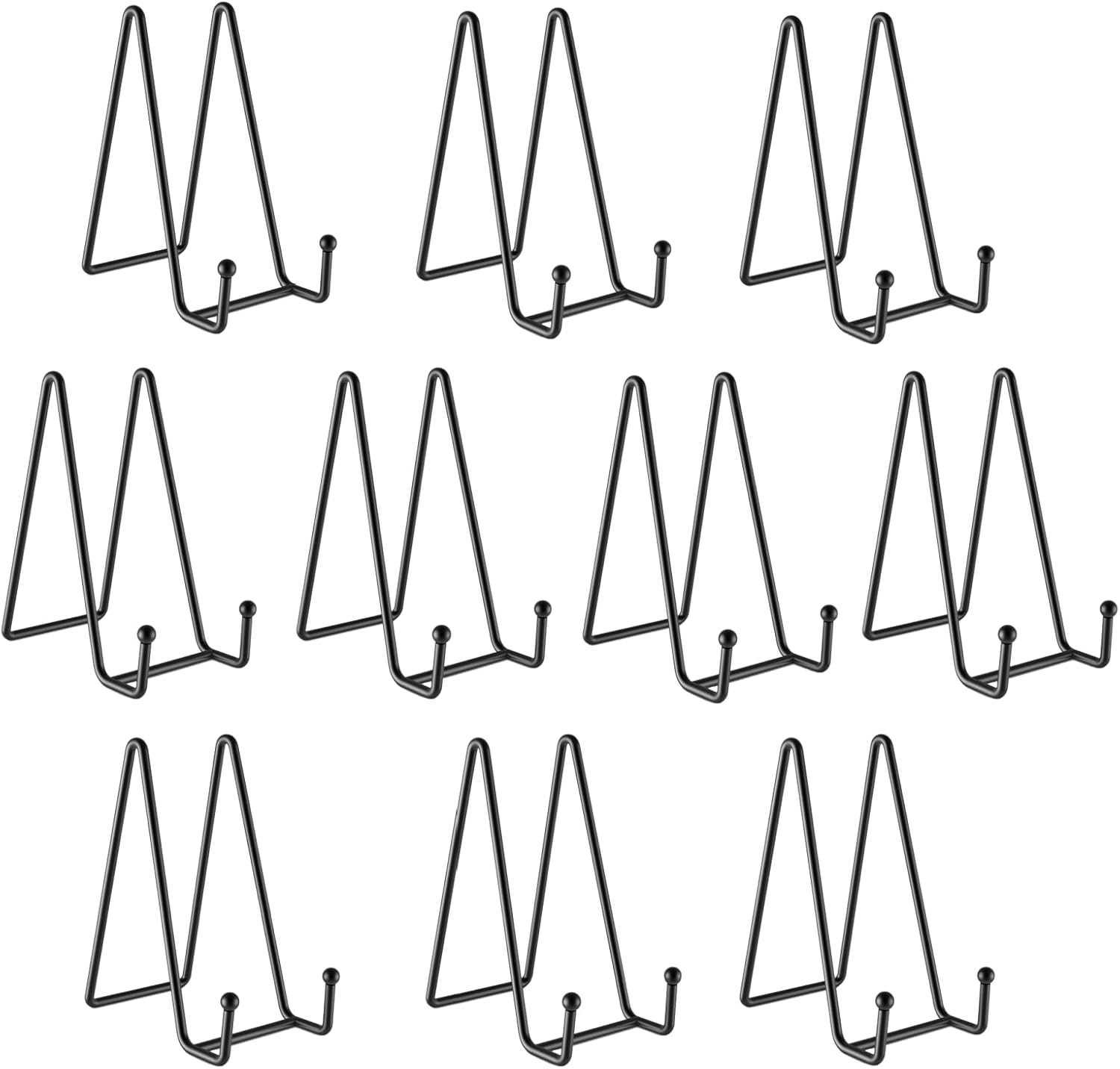 3 Pcs 6'' Plate Stand Display Plate Holder Picture Stand Iron Easel Stand.Book Display Stand Tabletop Art Decorative Trays (Black)