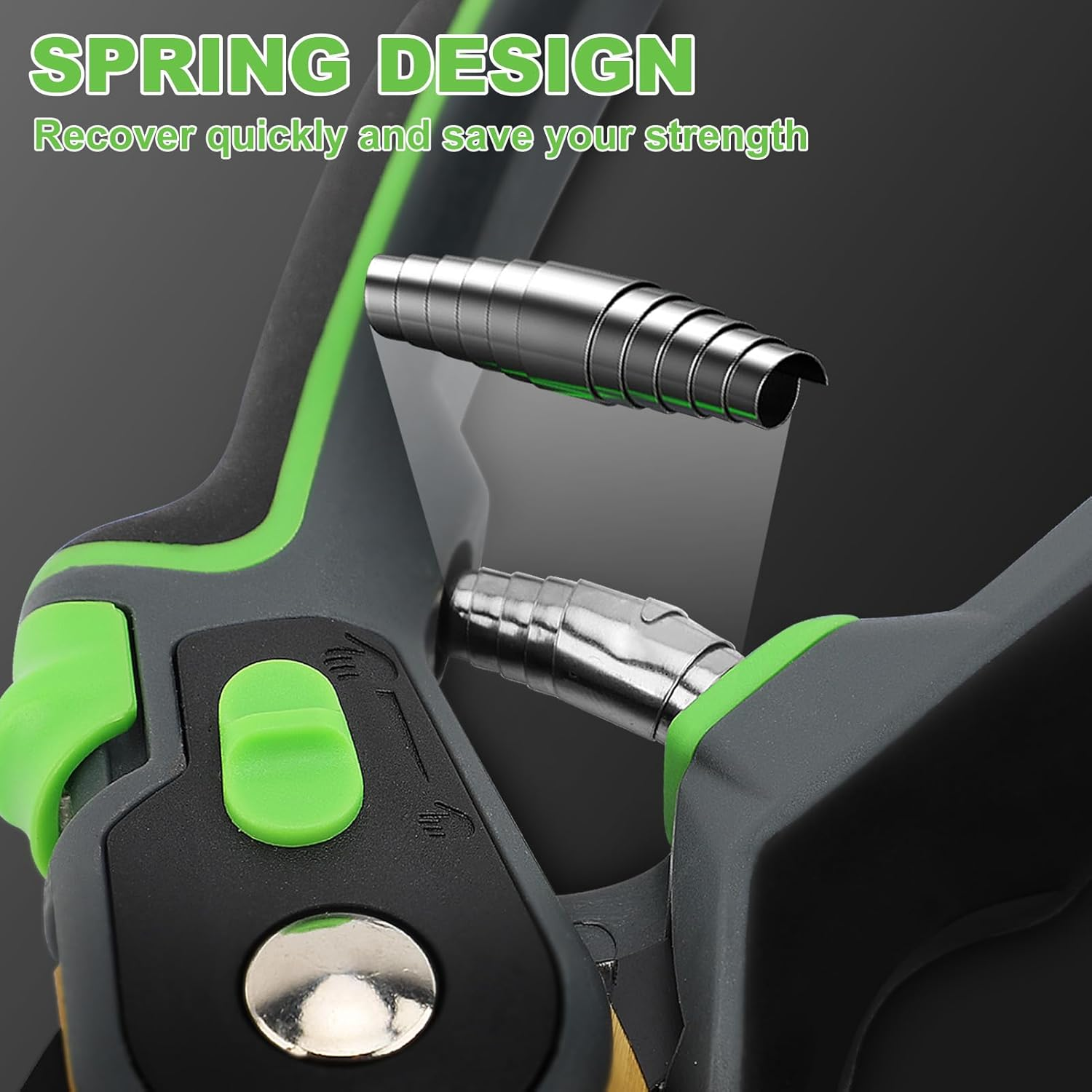 Garden Pruning Shears 2 Opening Sizes Stainless Steel Cutter Plant Shears Garden Scissors Clipper with Safety Lock for Flowers Trees image number 6