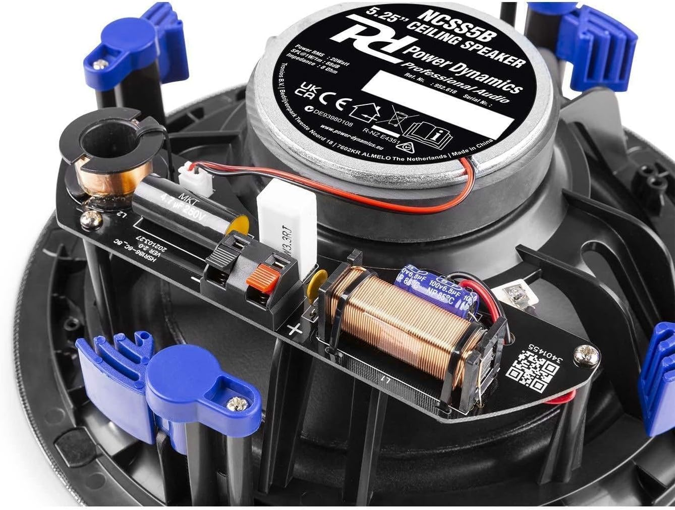 Power Dynamics NCSS5B Black Ceiling Speaker 2 Way 5-Inch Low Profile Coaxial, Home Audio Installation image number 1