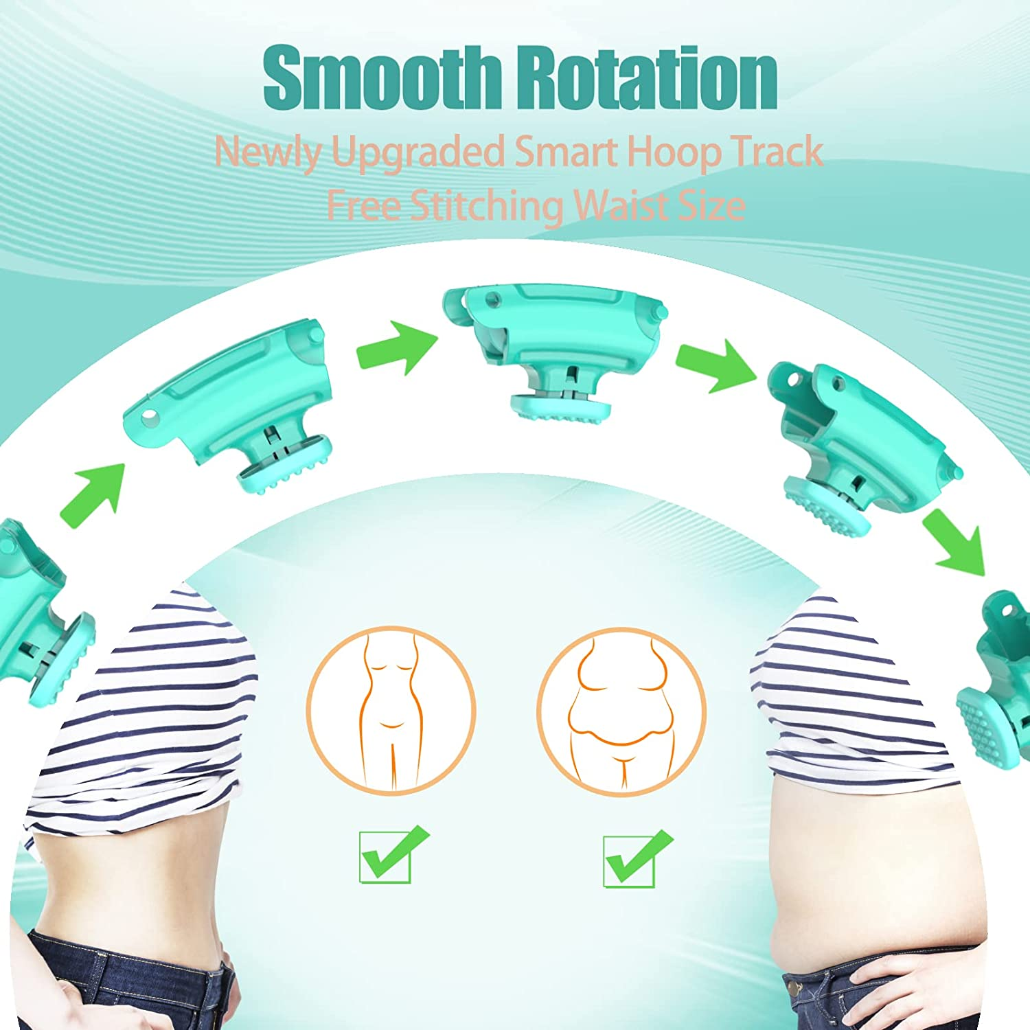 Ourstarry 24 Knots Weighted Hula Hoop plus Size, Smart Waist Hoola Hoops for Adults Fitness image number 5