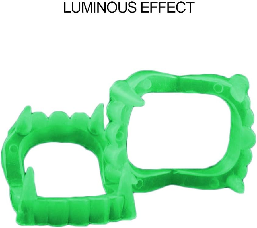 Halloween Vampire Teeth - Glow in the Dark - One Size Fits Adults Children - for Halloween Party,Fancy Dress image number 1