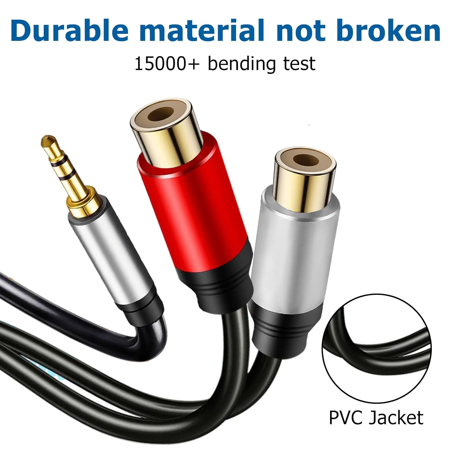 RCA to 3.5Mm Adapter, TEKERA RCA Female to 3.5Mm Male Audio Cable Hi-Fi Sound Stereo Audio Cord for Iphone MP3 Tablet Computer Speaker, Auxiliary Splitter 0.3M image number 1