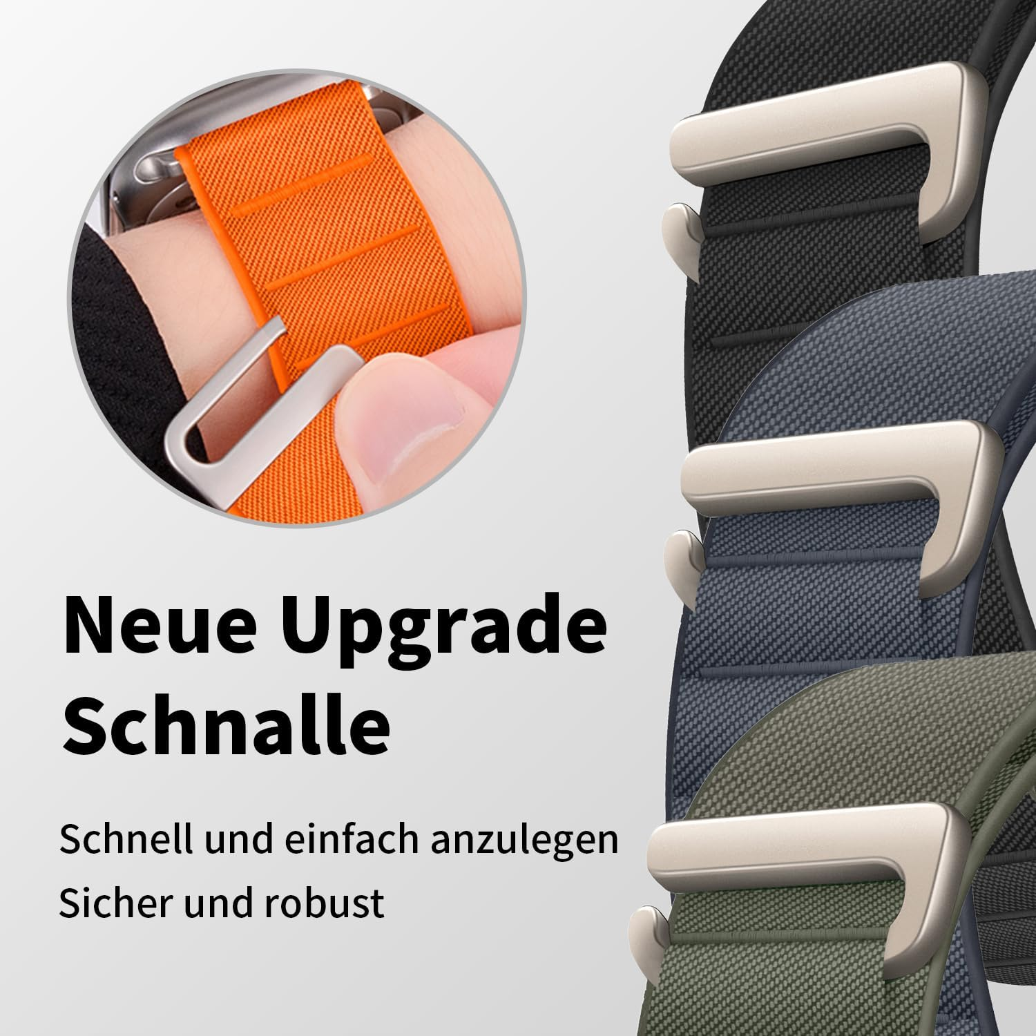 3 Pack Alpine Loop Compatible with Apple Watch Straps 40Mm 44Mm 46Mm 38Mm 42Mm 41Mm 45Mm 49Mm for Women Men, Nylon Sport Loop Replacement Band for Iwatch Ultra 2 1 SE Series 10 9 8 7 6 5 4 3 2 1