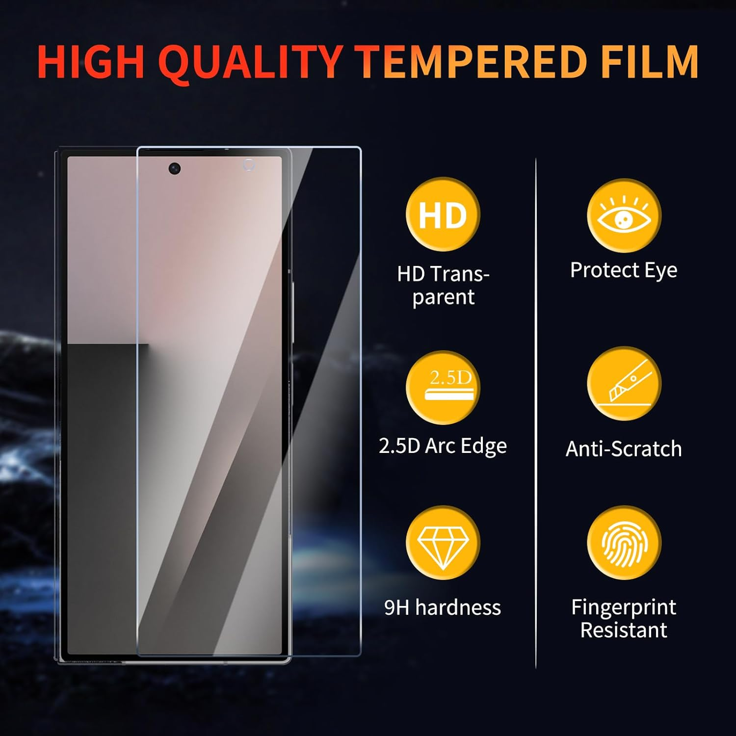 YUXINDZ Pack of 2 Screen Protectors for Samsung Galaxy Z Fold7, Screen Protector Glass Film 9H Hardness Anti-Scratch, Bubble-Free, HD Clear image number 6