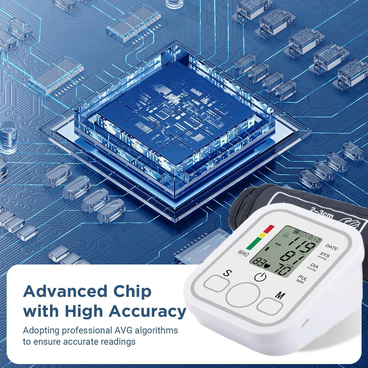 Upper Arm Blood Pressure Monitor &ndash; Portable Digital BP Machine with Irregular Heartbeat Detection, 2 User Mode with 99 Memory, Accurate Automatic Measurements image number 3