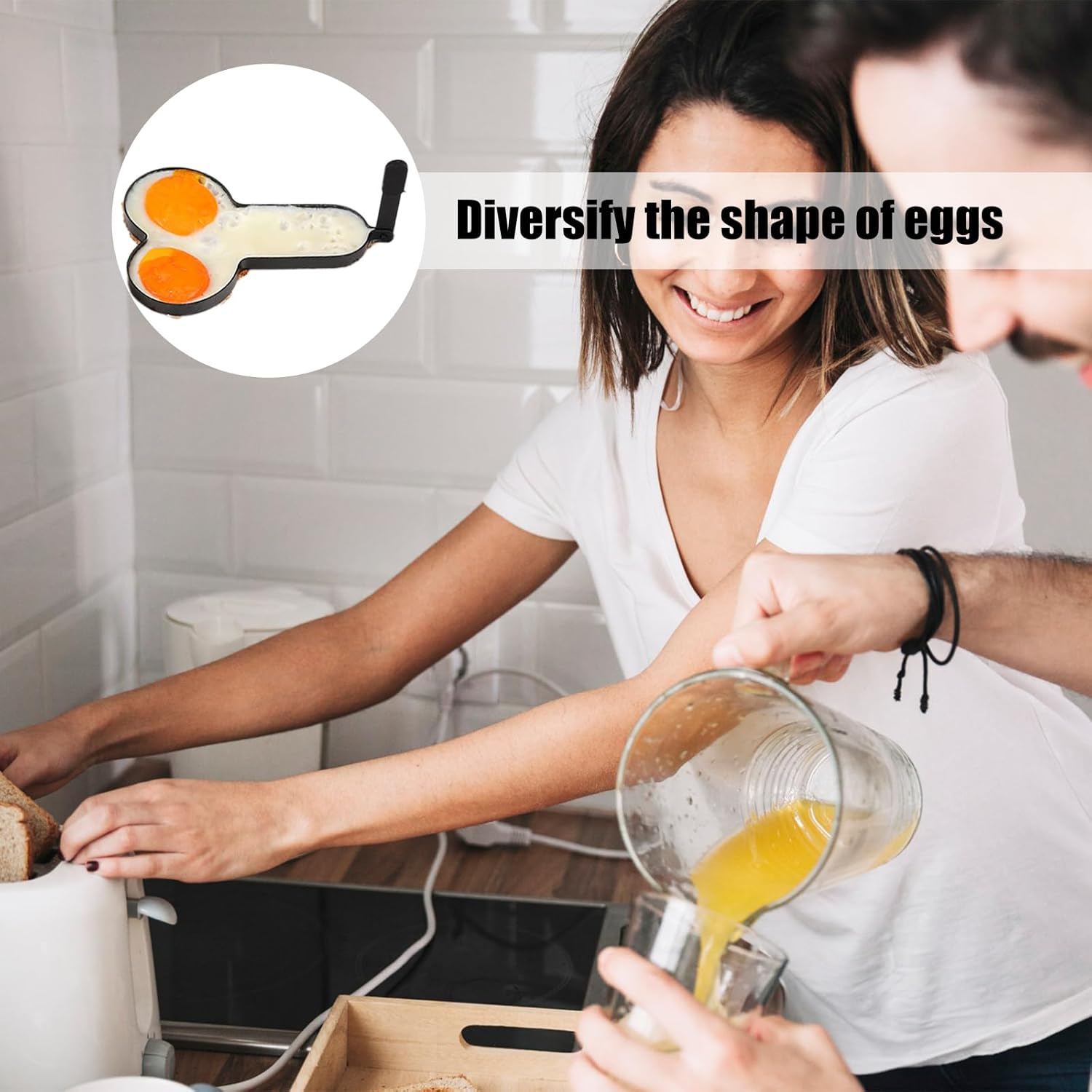 Mineens 2PCS Funny Egg Fryer &ndash; Stainless Steel Cooking Ring with Retractable Handle,Non-Stick DIY Egg Fried Mould for Pancakes, Omelettes & Muffins,Creative Kitchen Tool, Easy to Clean & Reusable